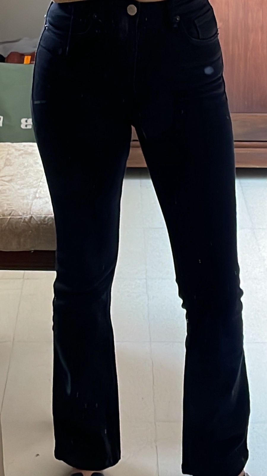 Pantalon flare noir zara 