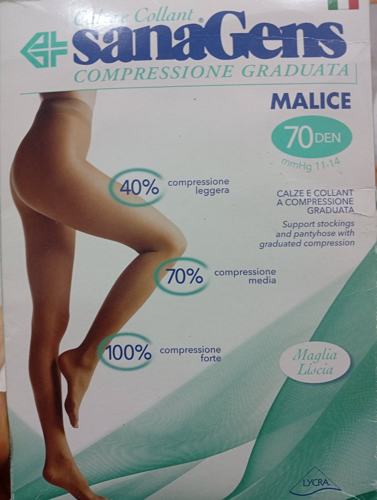 Collant de compression graduée SanaGens (70 DEN) – Neuf