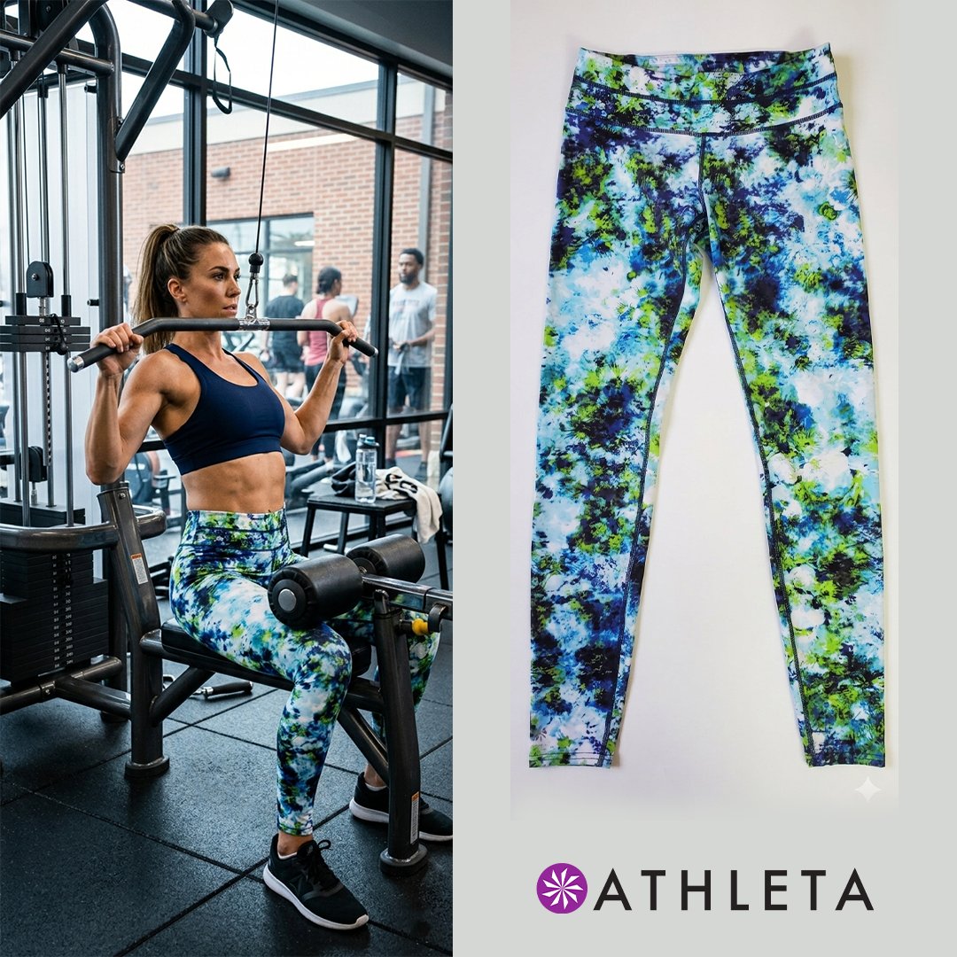 Legging de Sport Athleta (marque premium) – Motif Floral Abstrait (Taille S) 