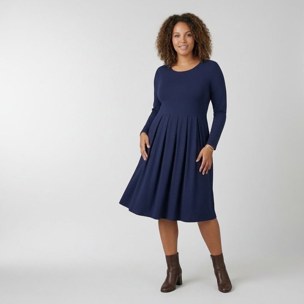 Robe Masai Marine - Détails Plissés - Taille XL - NEUVE