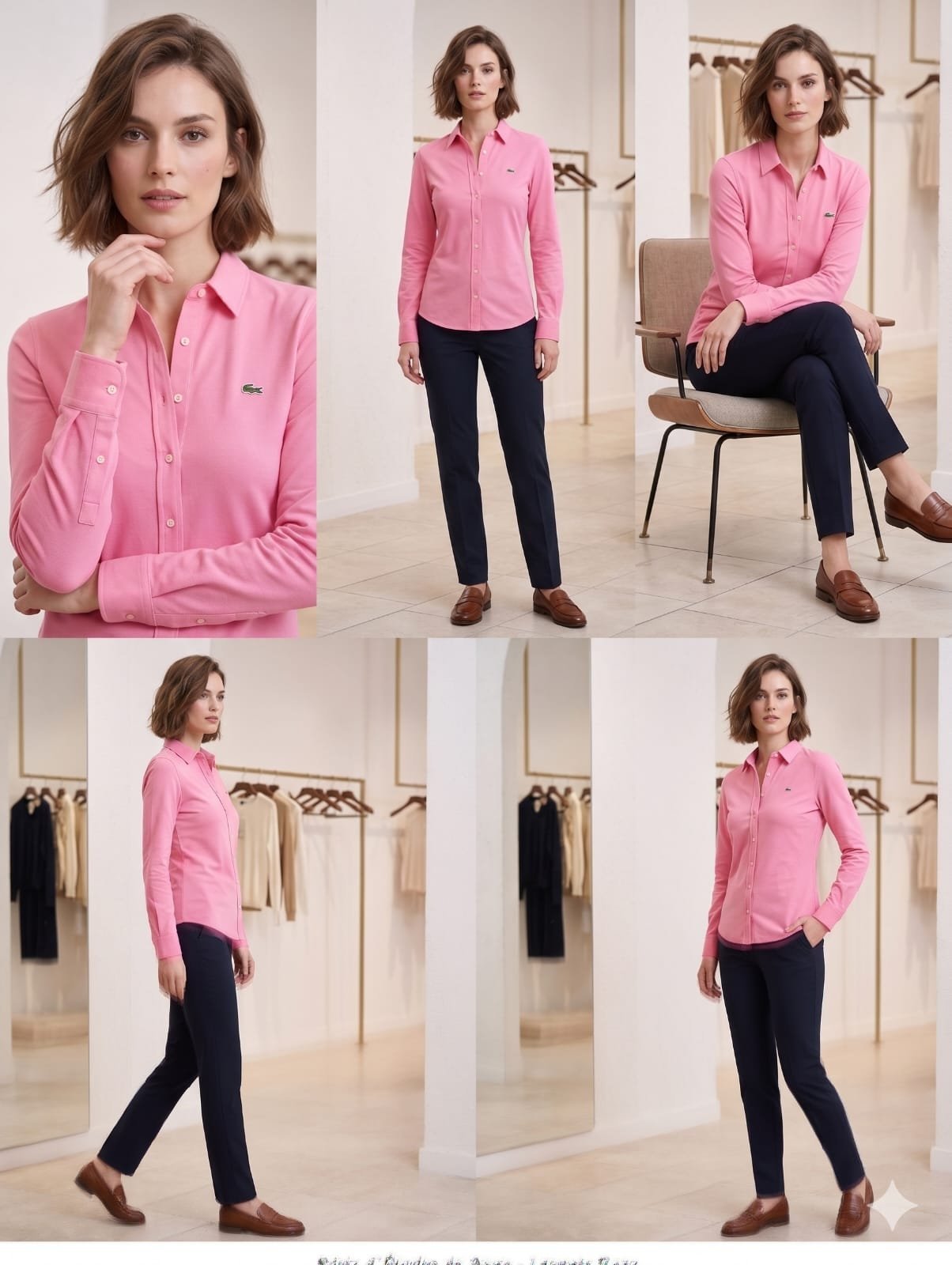  Superbe Chemise Ajustée Lacoste – Rose Bonbon