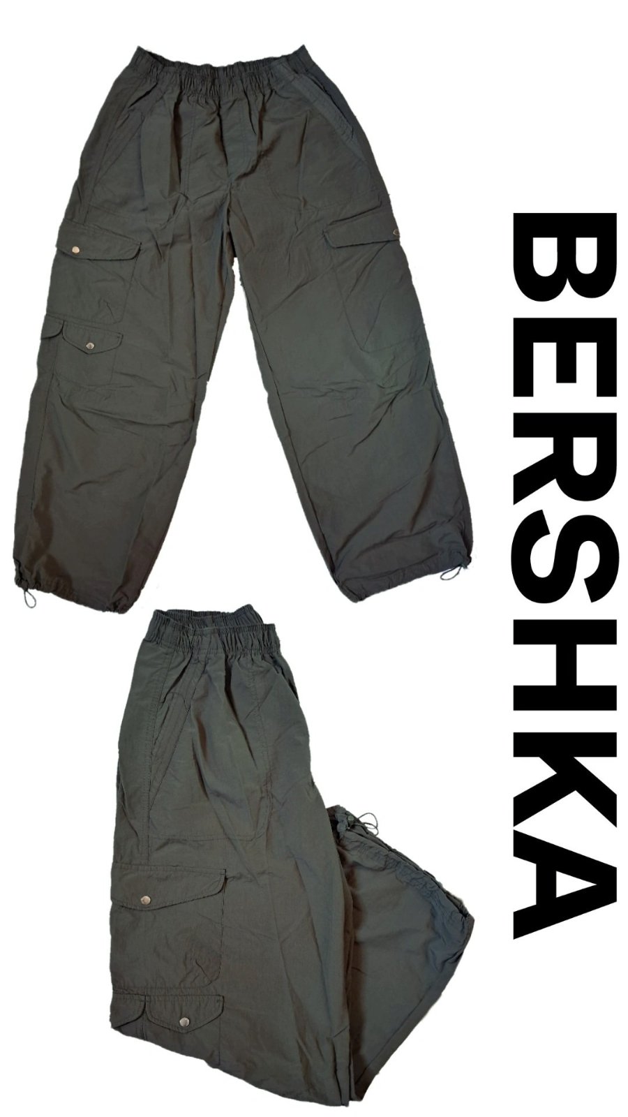 Olive Green Parachute/Cargo Pants