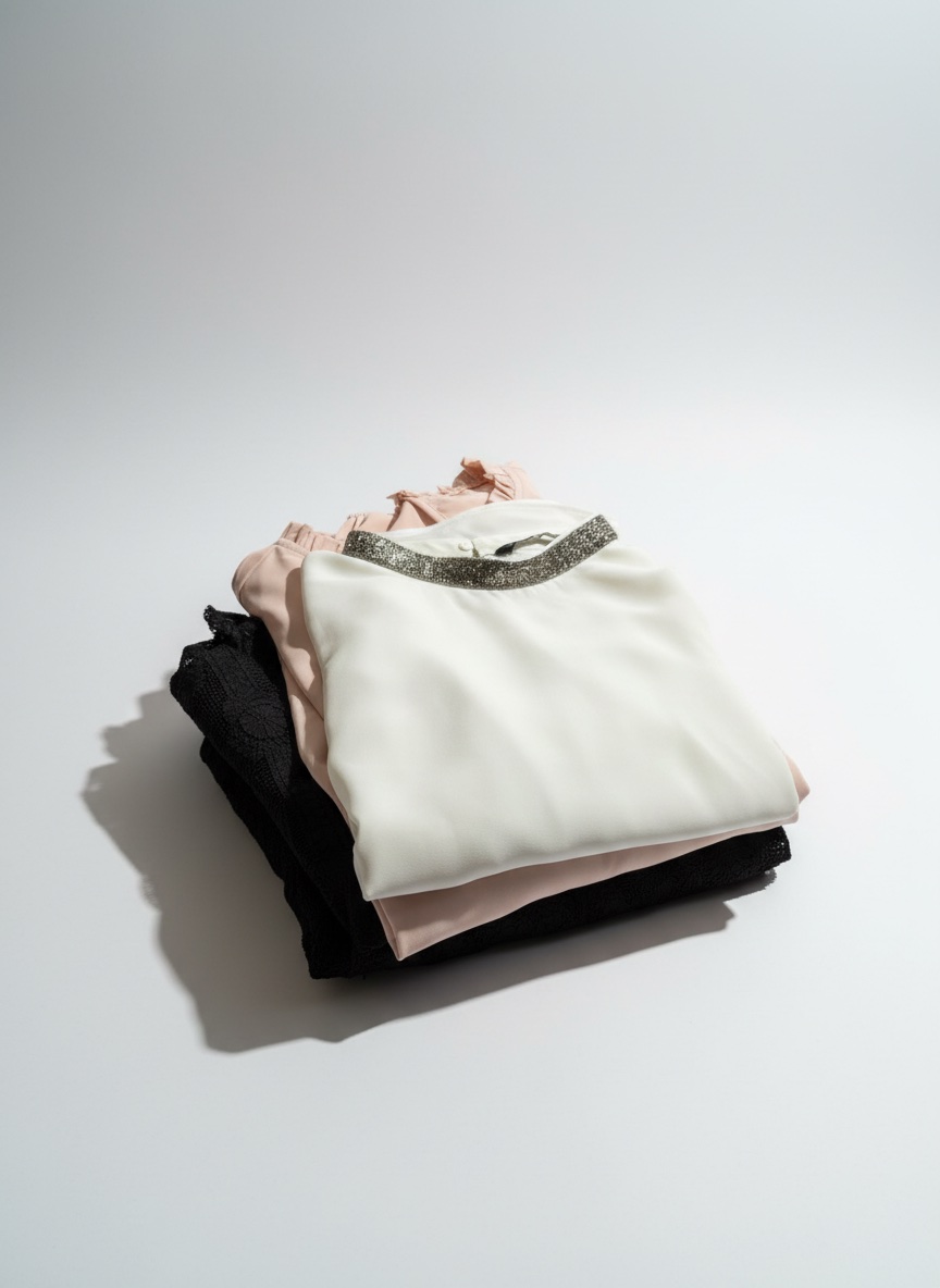 Lot de 3 hauts Chic & Corporate – Beige, Noir & Blanc