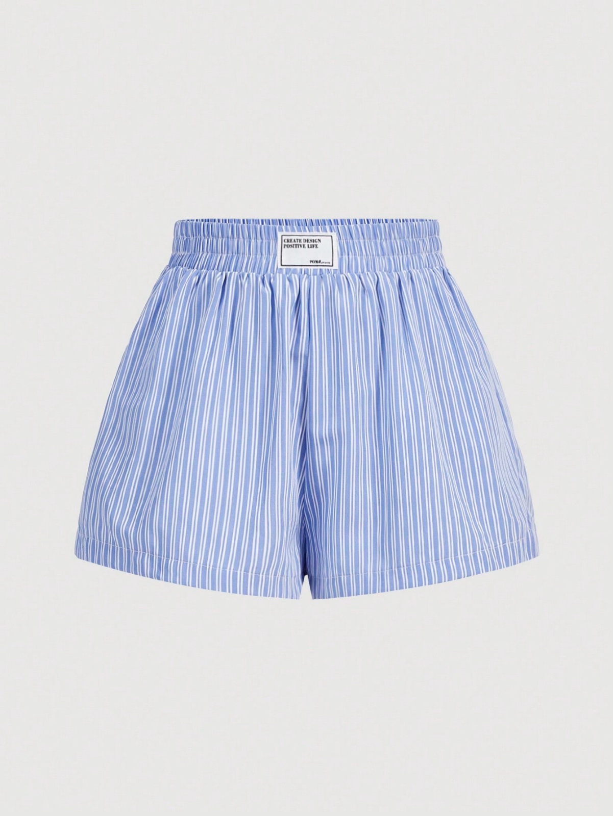Short décontracté à rayures bleu et blanc – Style Boxer / Lounge