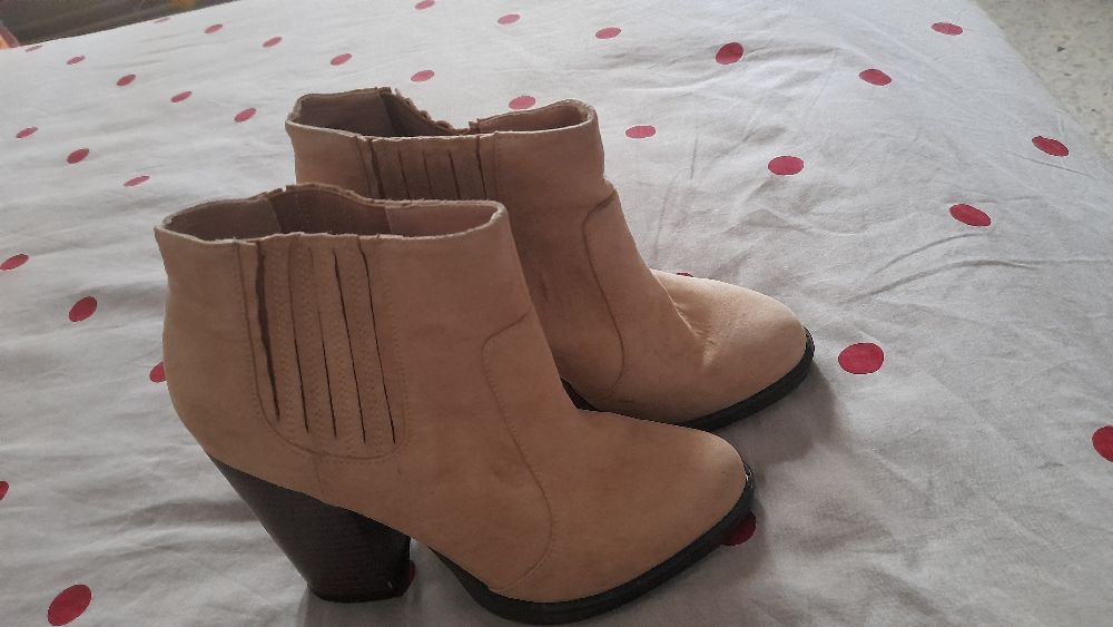 Bottine cuir dain
