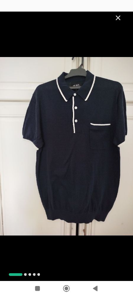 💙💙💙💙 pull en maille fine bleu marine et blanc 