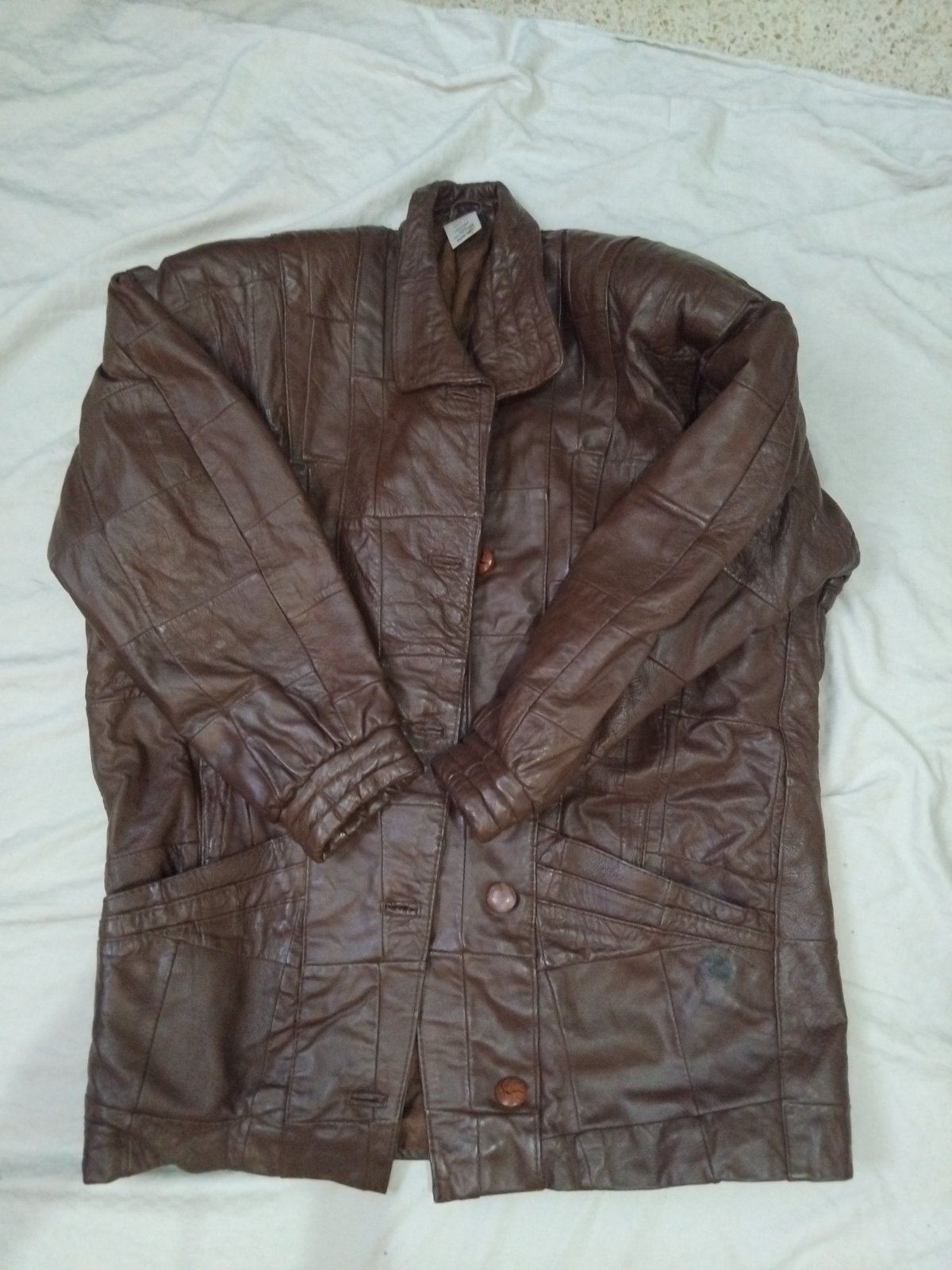 Brown leather jacket 