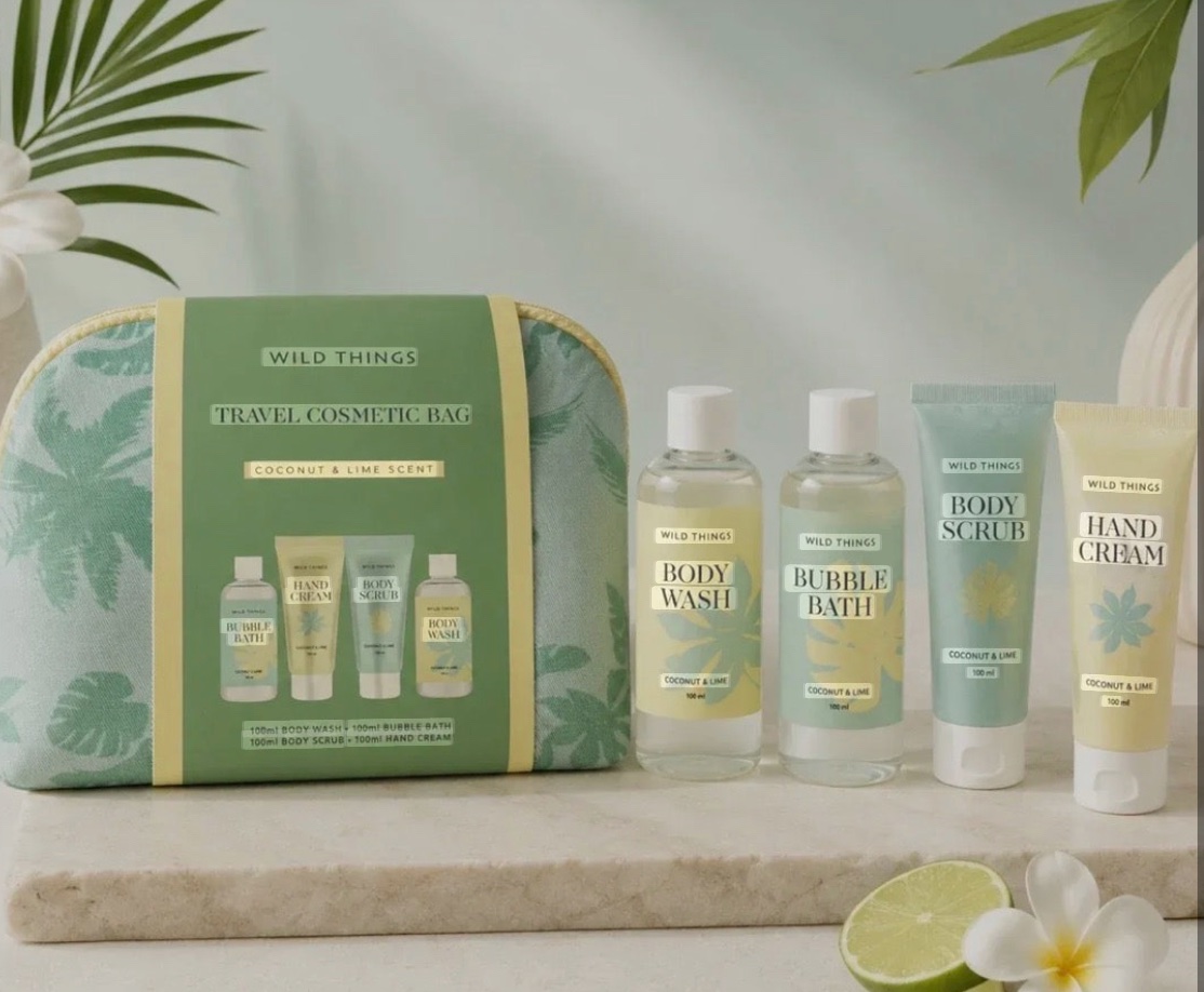Coffret de soin corporel de voyage (Trousse incluse)