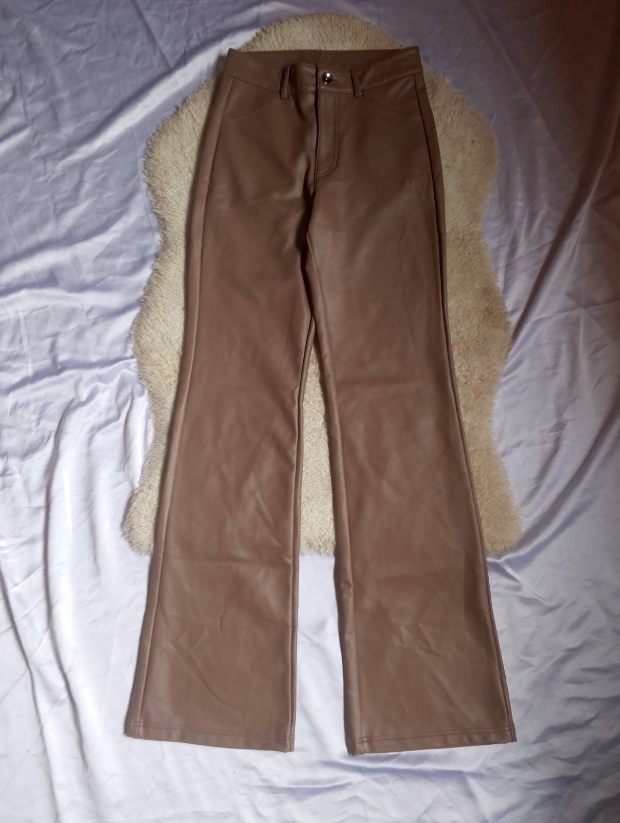Pantalon cuir marron 