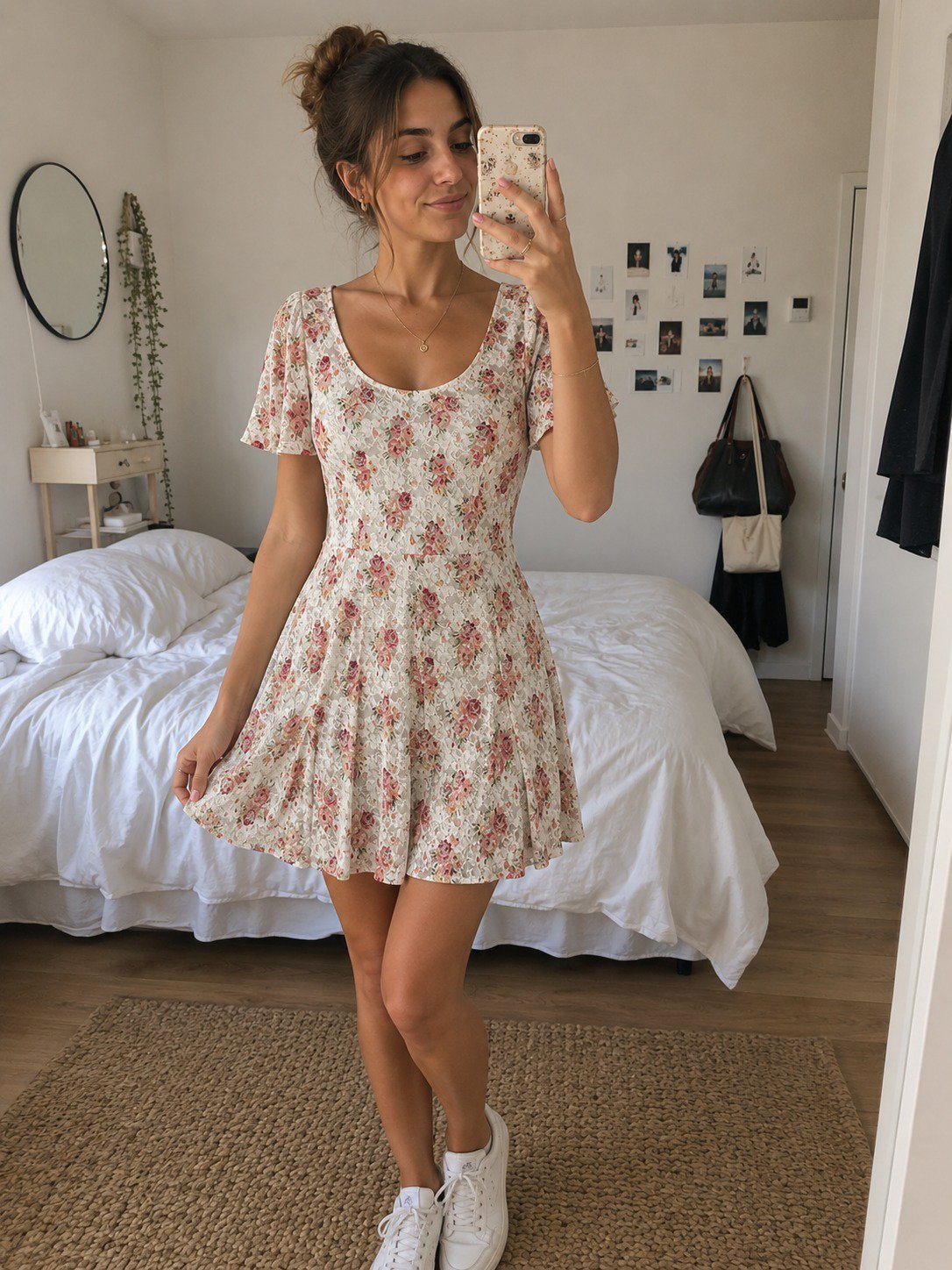 Robe fleurie en dentelle