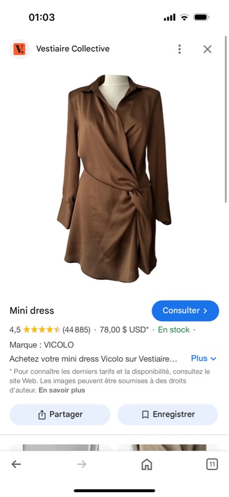 Robe satin 