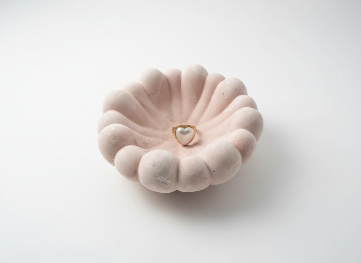 Plateau décoratif accessoires en plâtre rose 🤍💕