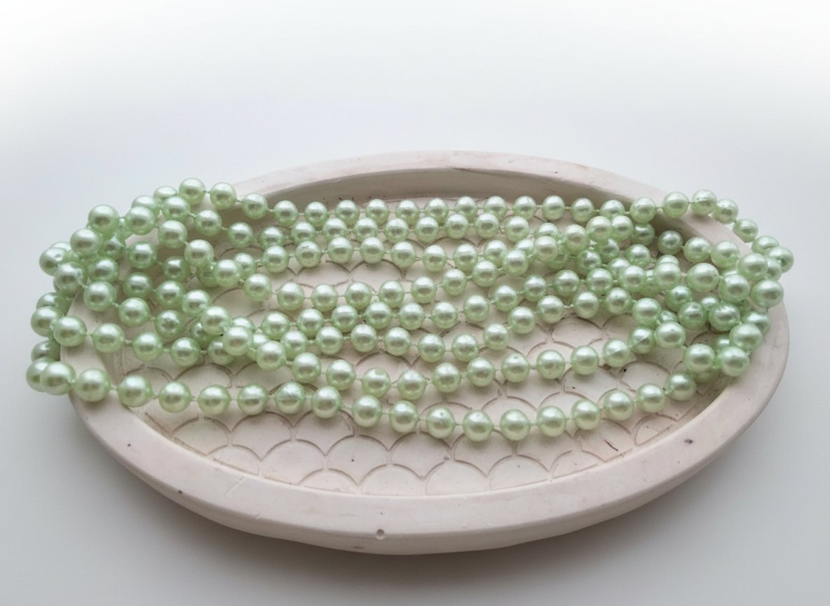 Collier long en perles vertes 💚