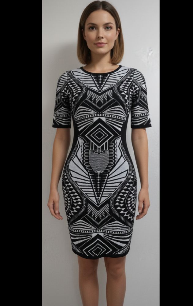 Rue21 Black and white Bodycon dress 3/4 