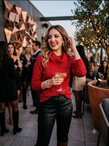 Pull rouge paillettes Neuf ♥️ taille S