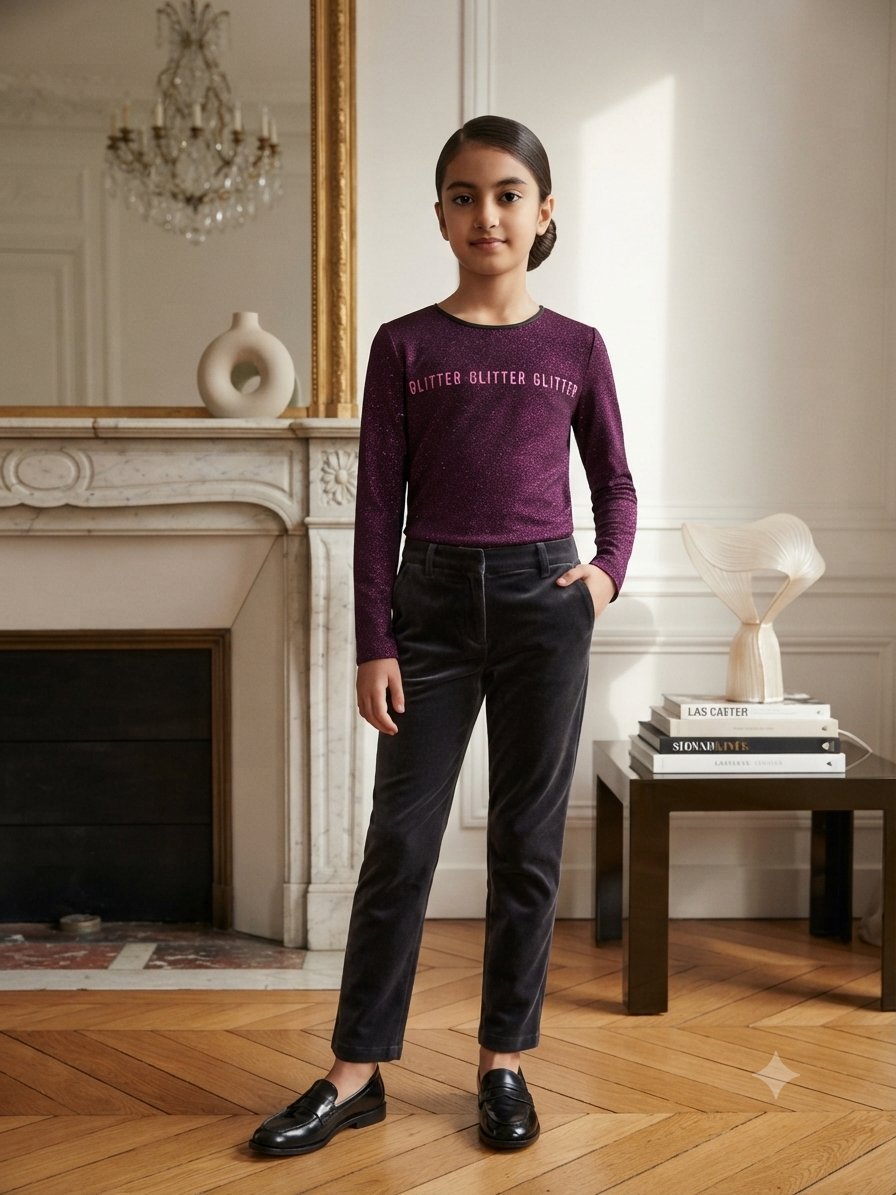 Pull scintillant violet noir C&A taille 10-12 ans neuf sans étiquette 💥