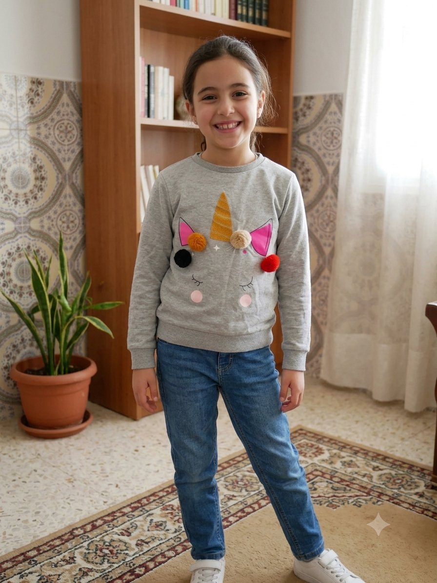 Pull fillette coton en très bon état presque Neuf ♥️ taille 8 ans 