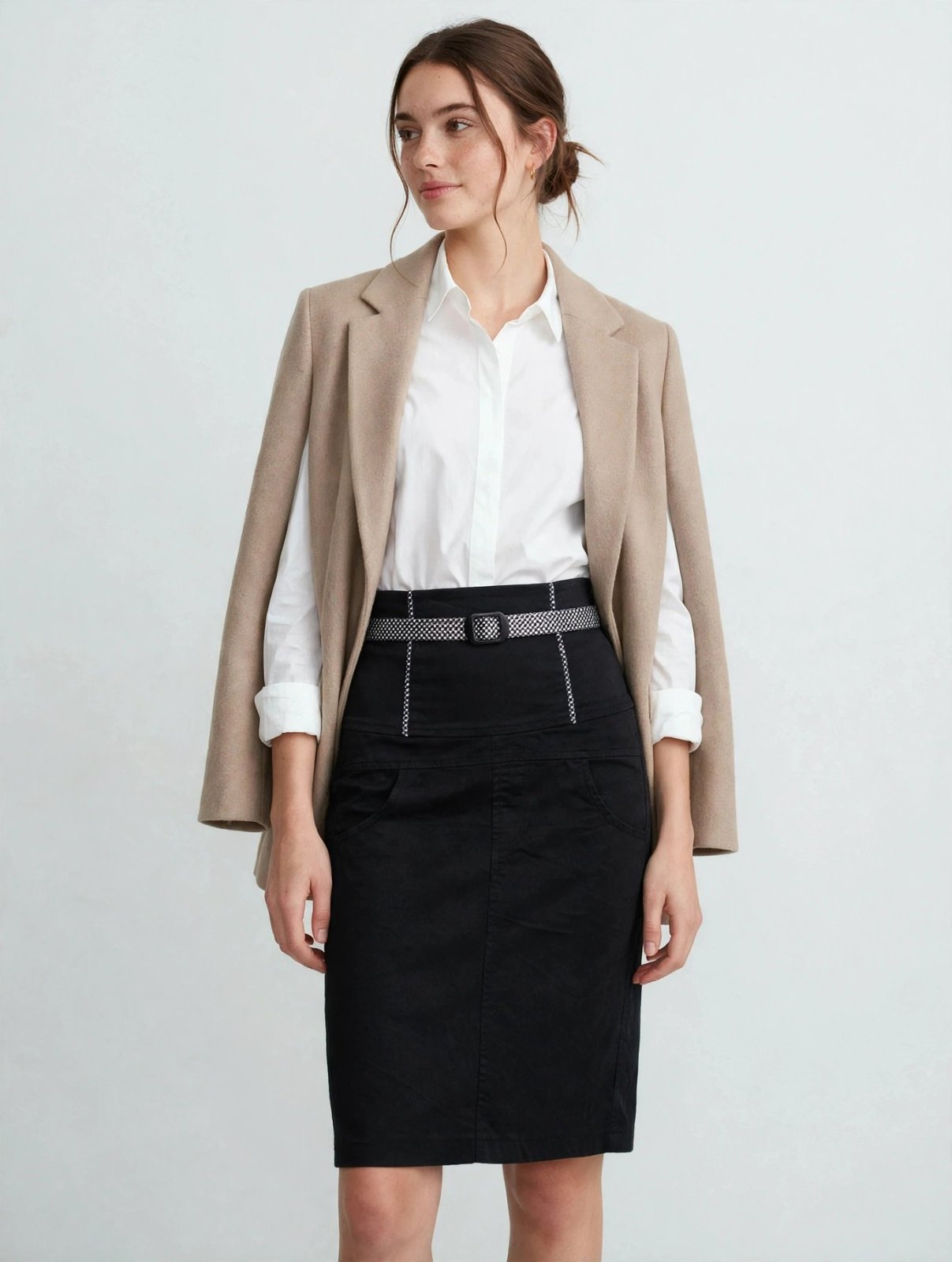Jupe taille haute avec ceinture taille 34 très élégant 