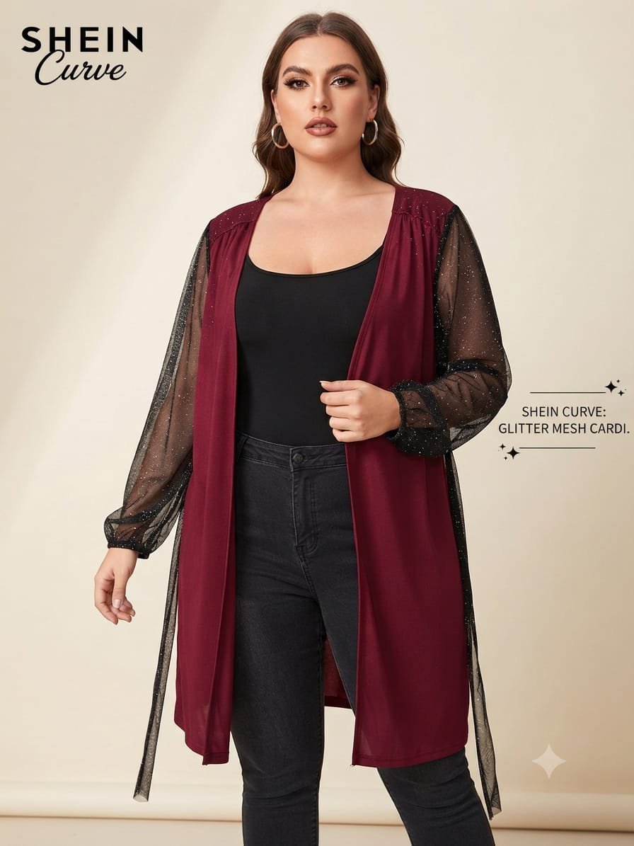 Kimono bordo paillettes Shein neuf sans étiquette taille 2XL