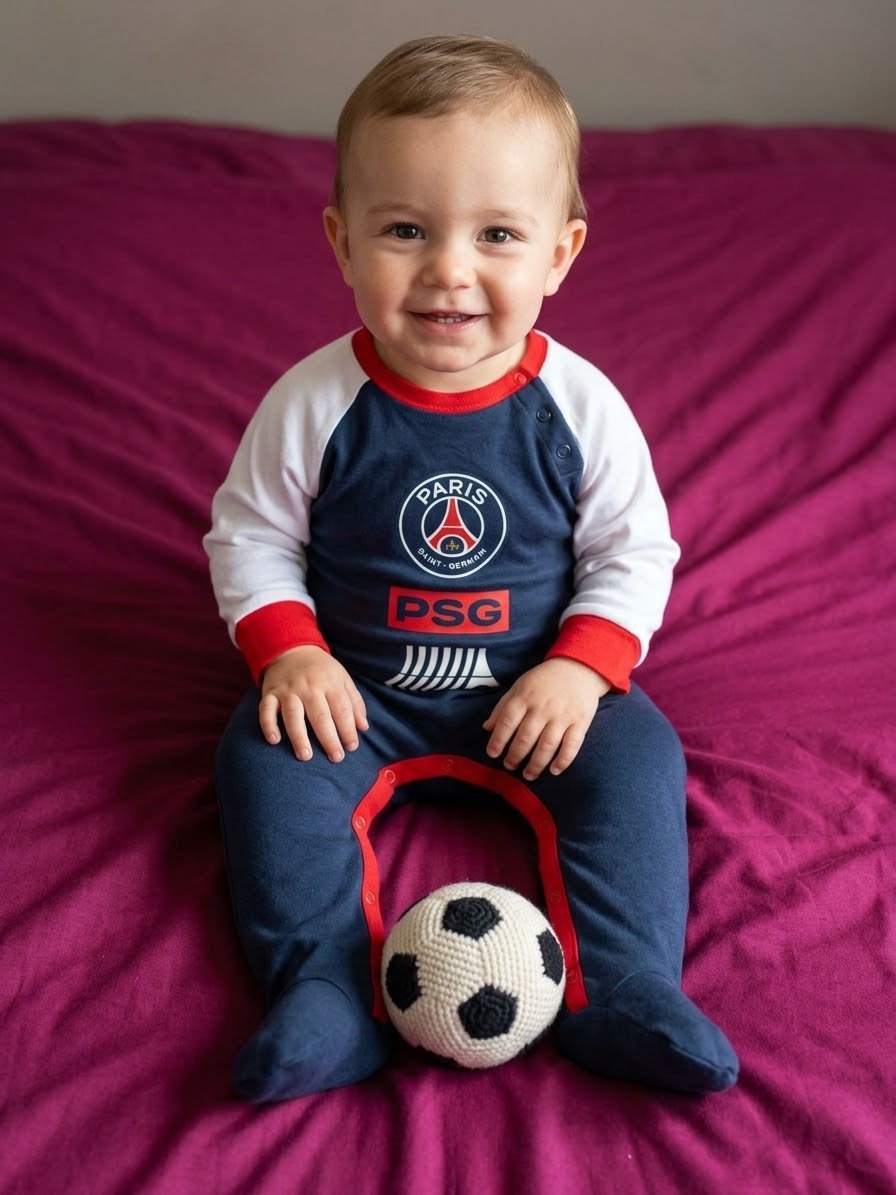 Pyjama / Grenouillère bébé PSG (Paris Saint-Germain) Neuf avec étiquette - 24 mois 100% coton 