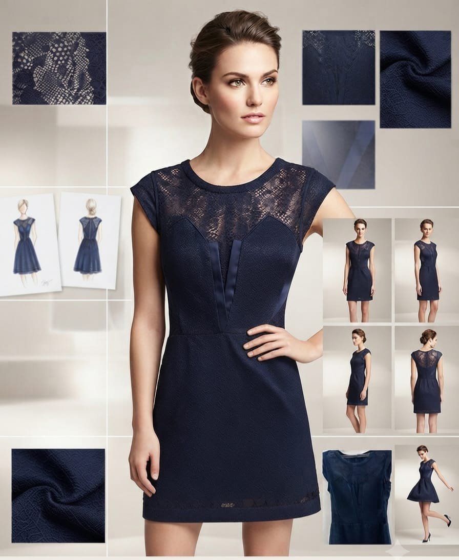 Robe bleu marine tres chic 