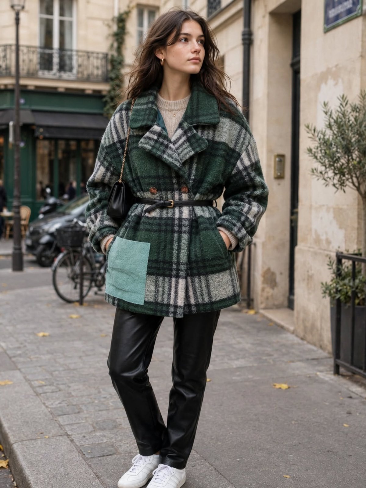 Sur-manteau / Shacket oversize à carreaux vert - Modèle rare ROBYRO (Italie) - ART 19054 Matière: 60% Viscose, 20% Laine, 20% Angora - Très chaud et doux, doublé Oversize - Convient M / L / XL selon le style désiré (porté large) Neuf 