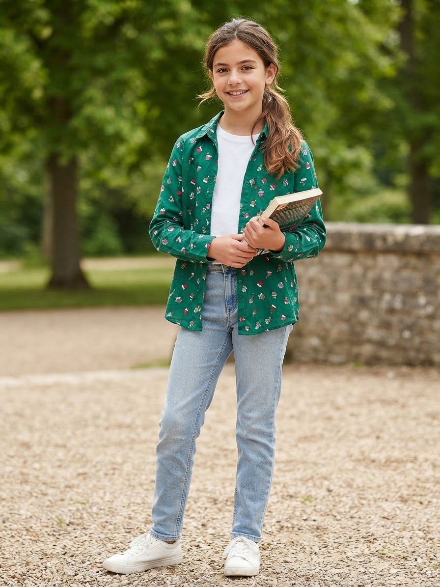 Chemise fillette 12-14 ans 100% coton en très bon état presque Neuf ♥️