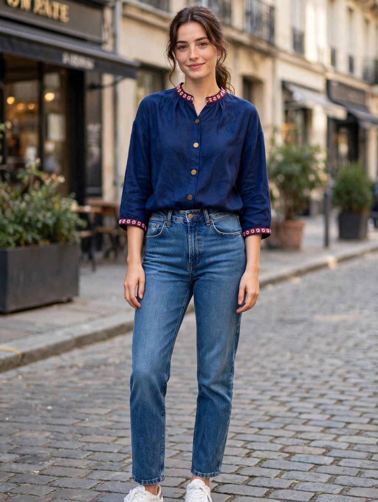 Chemise bleue marine taille 42-44