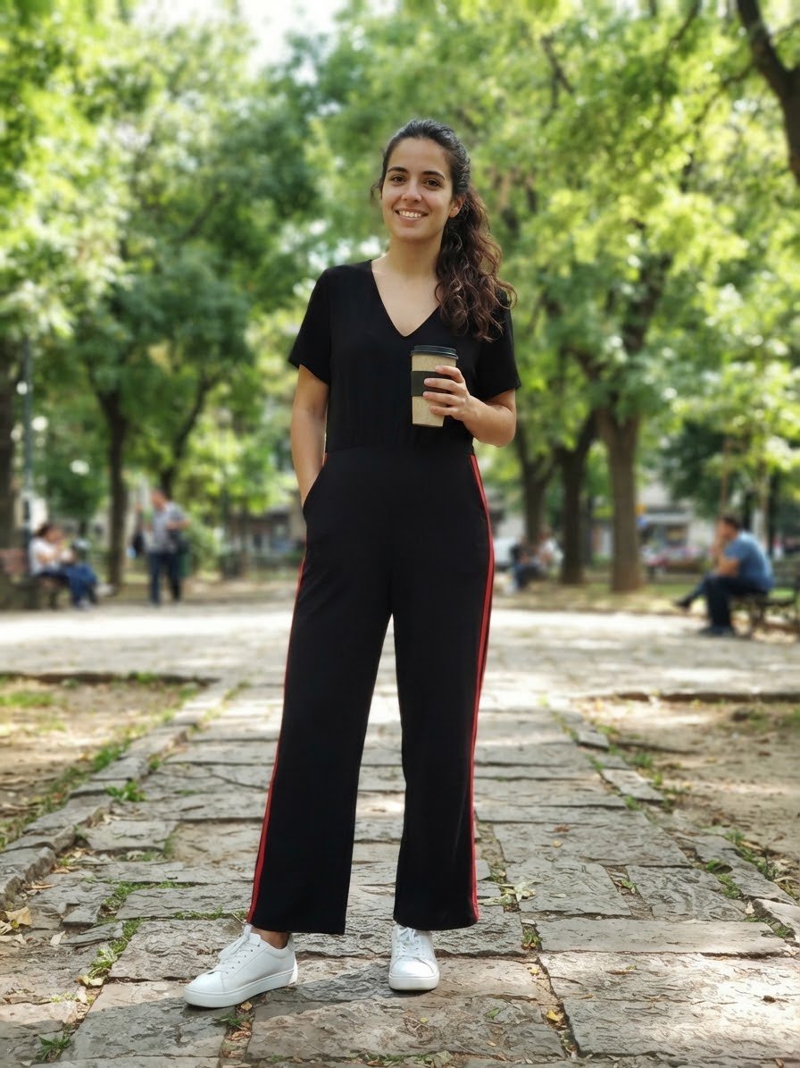 Combinaison noire de bandes rouges élégante Bershka taille M 38-40 style casual ou chic en très bon état 💥
