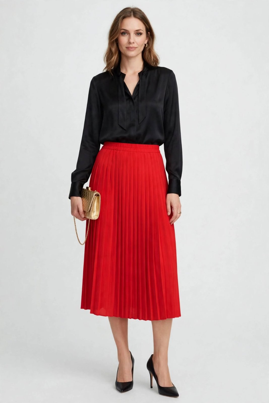 Jupe plissée rouge en très bon état presque Neuf ♥️😘 taille 40 marque TELLA Valentina 