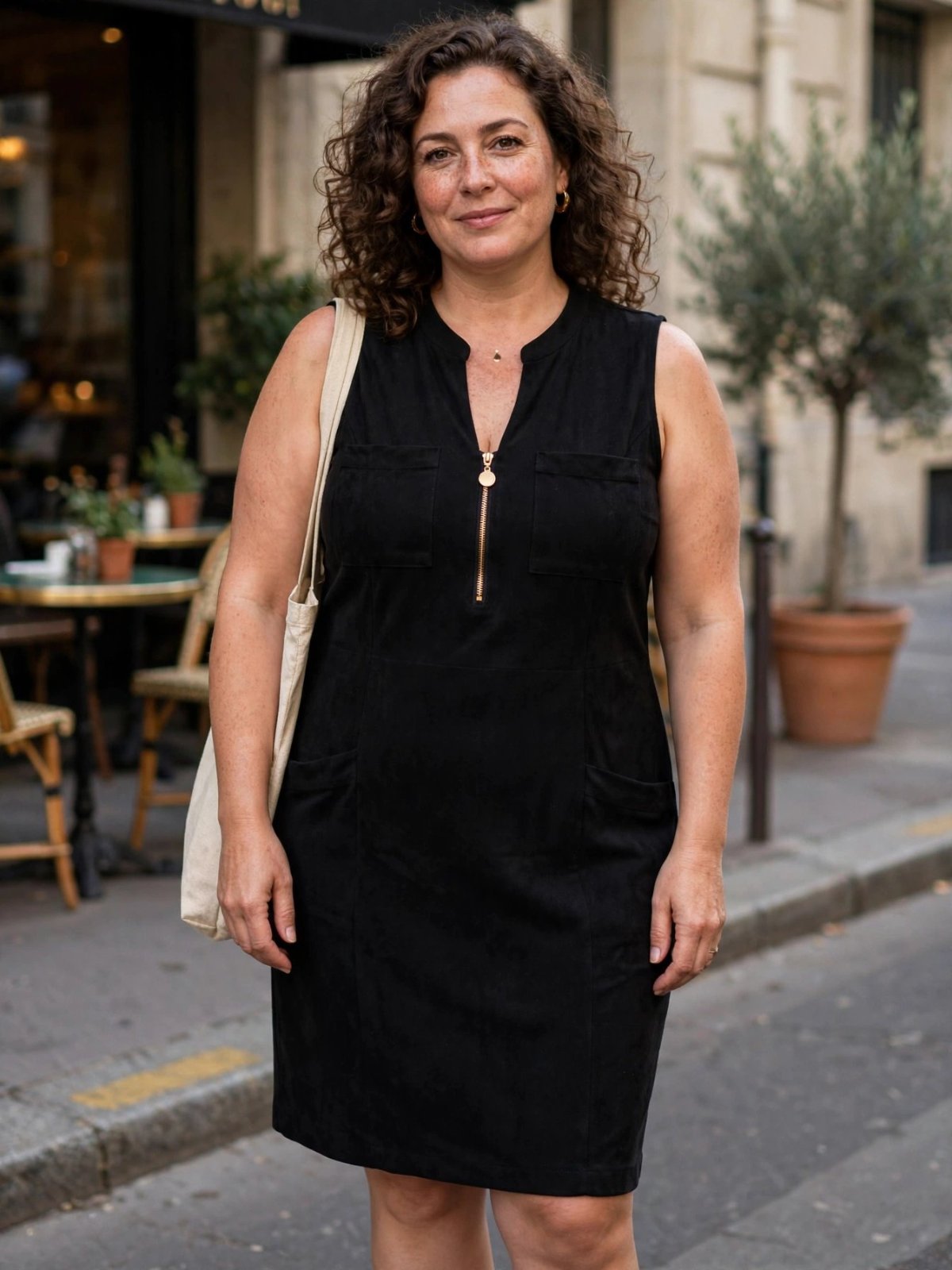 Robe chic tissu daim taille 44