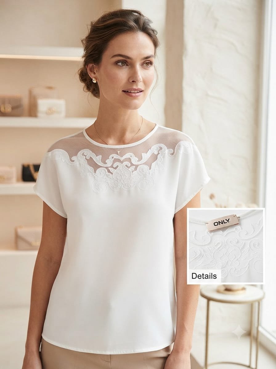 Pull blanc très chic taille M marque ONLY 