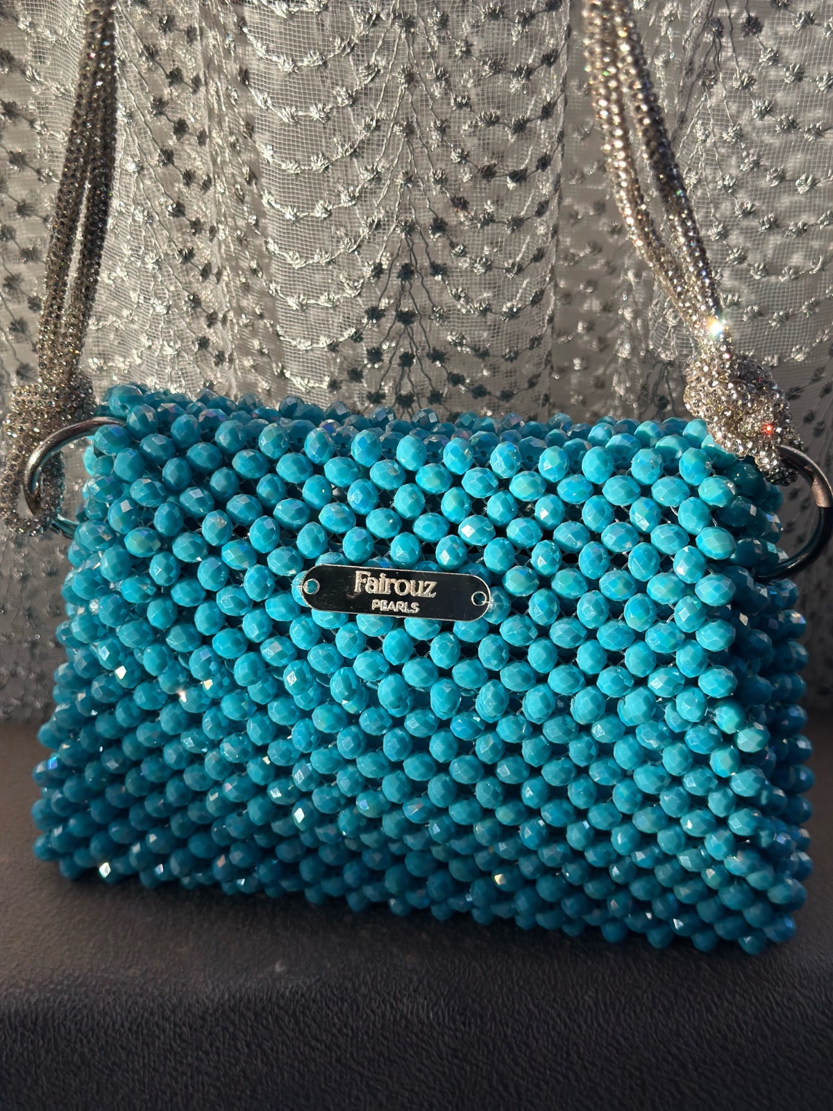 Sac en vrai cristal bleu