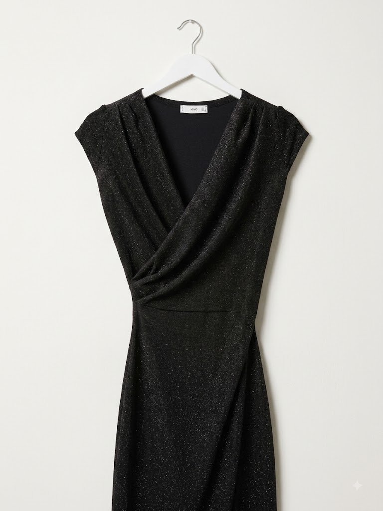 Robe Noire Pailletée Mango