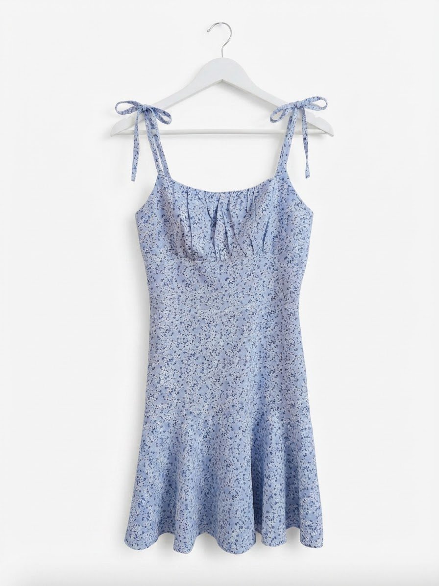 Robe Shein bleue fleurie 