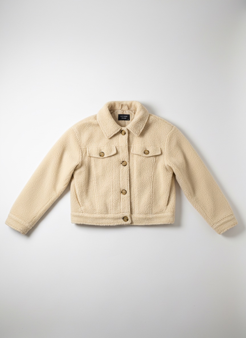 VESTE BEIGE EN TISSU TEDDY BEAR 