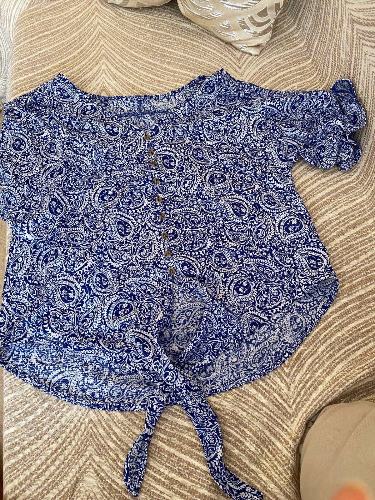 Blouse bleu et blanc 