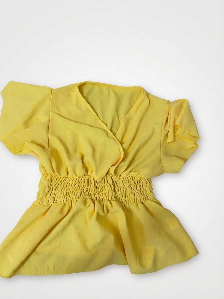 Top péplum jaune