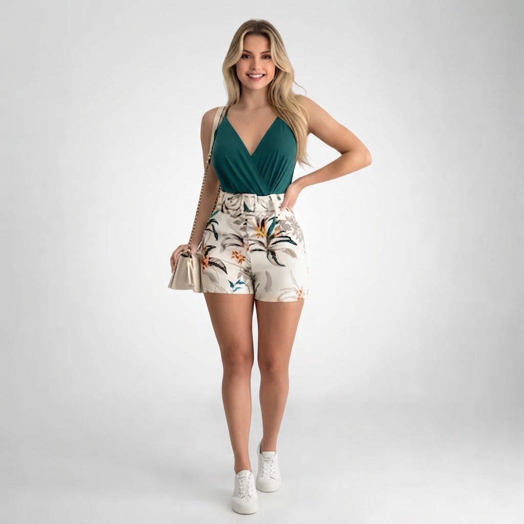 Top sans manches et d'un short fluide assorti
