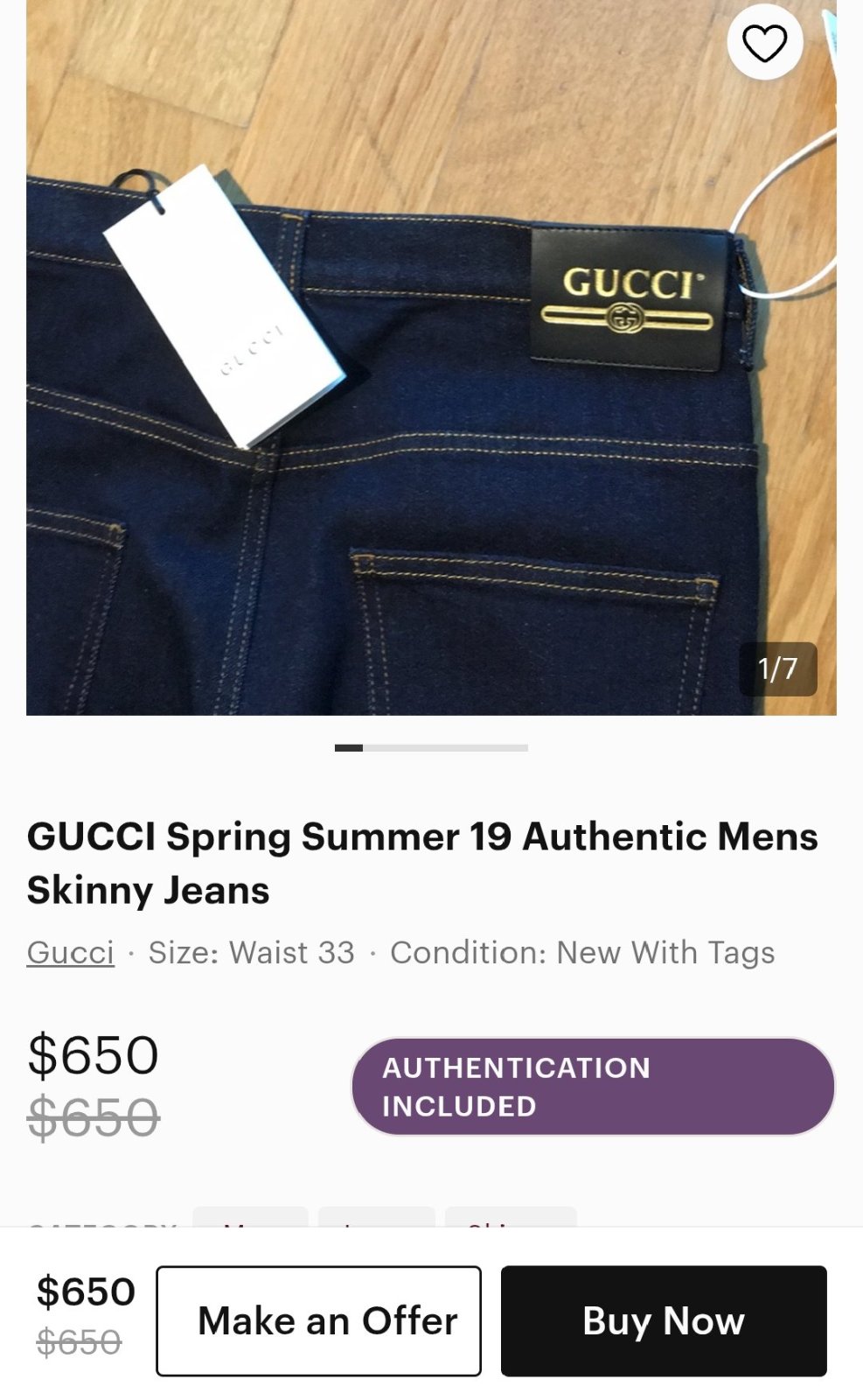 Pantalon jean GUCCI 