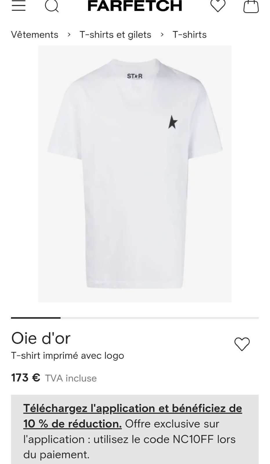 Tshirt blanc de marque GOLDEN GOOSE