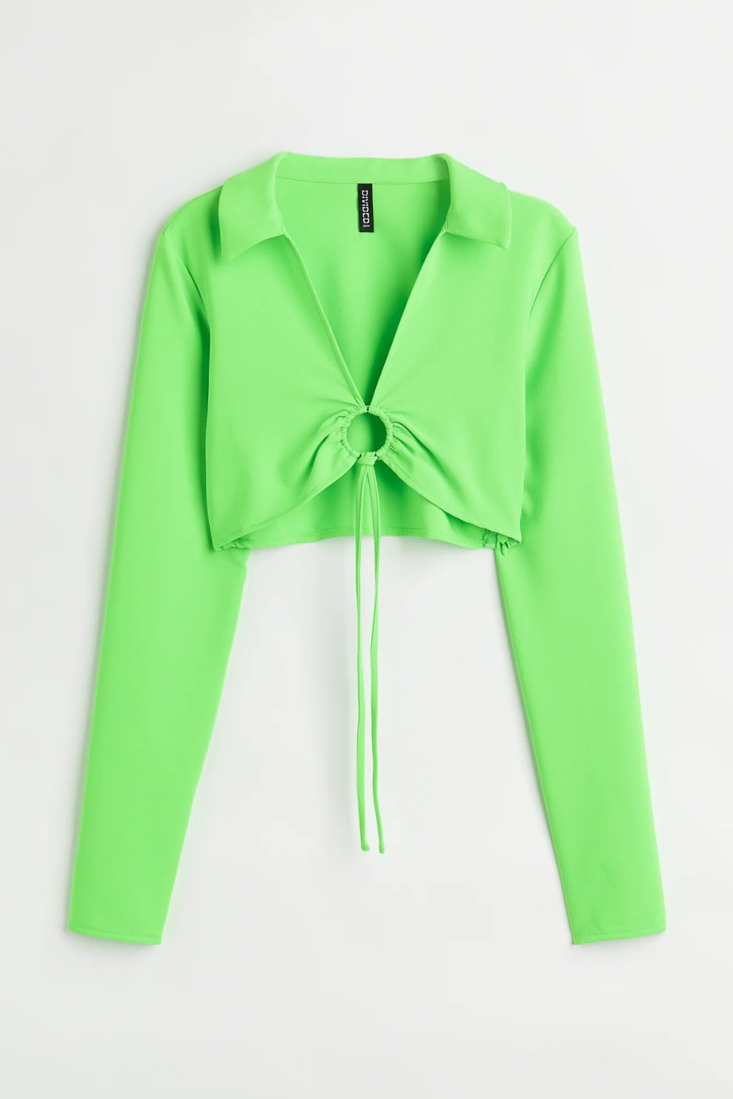Crop top avec col - Vert fluo