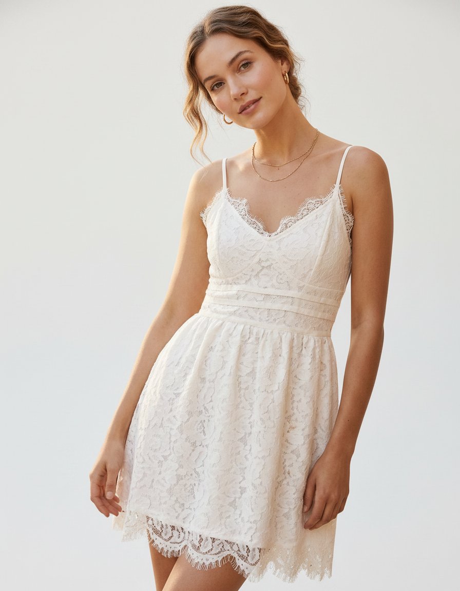 Robe blanche en dentelle style bohème SHEIN  🤍