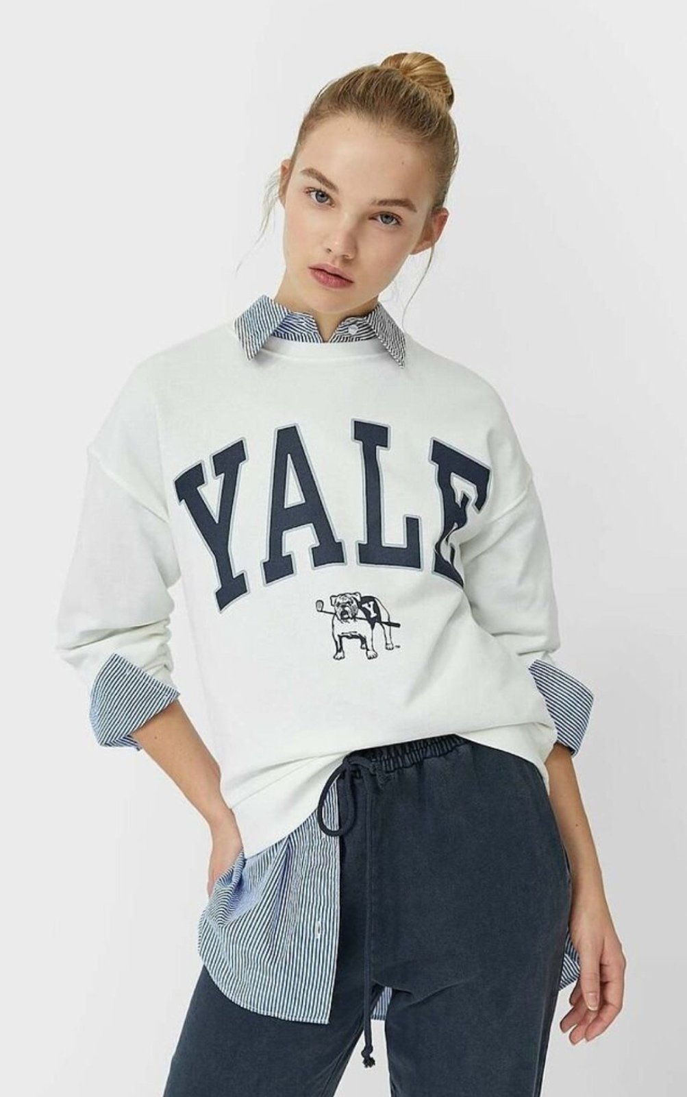 Sweat Stradivarius Oversize YALE - Style Universitaire Américain