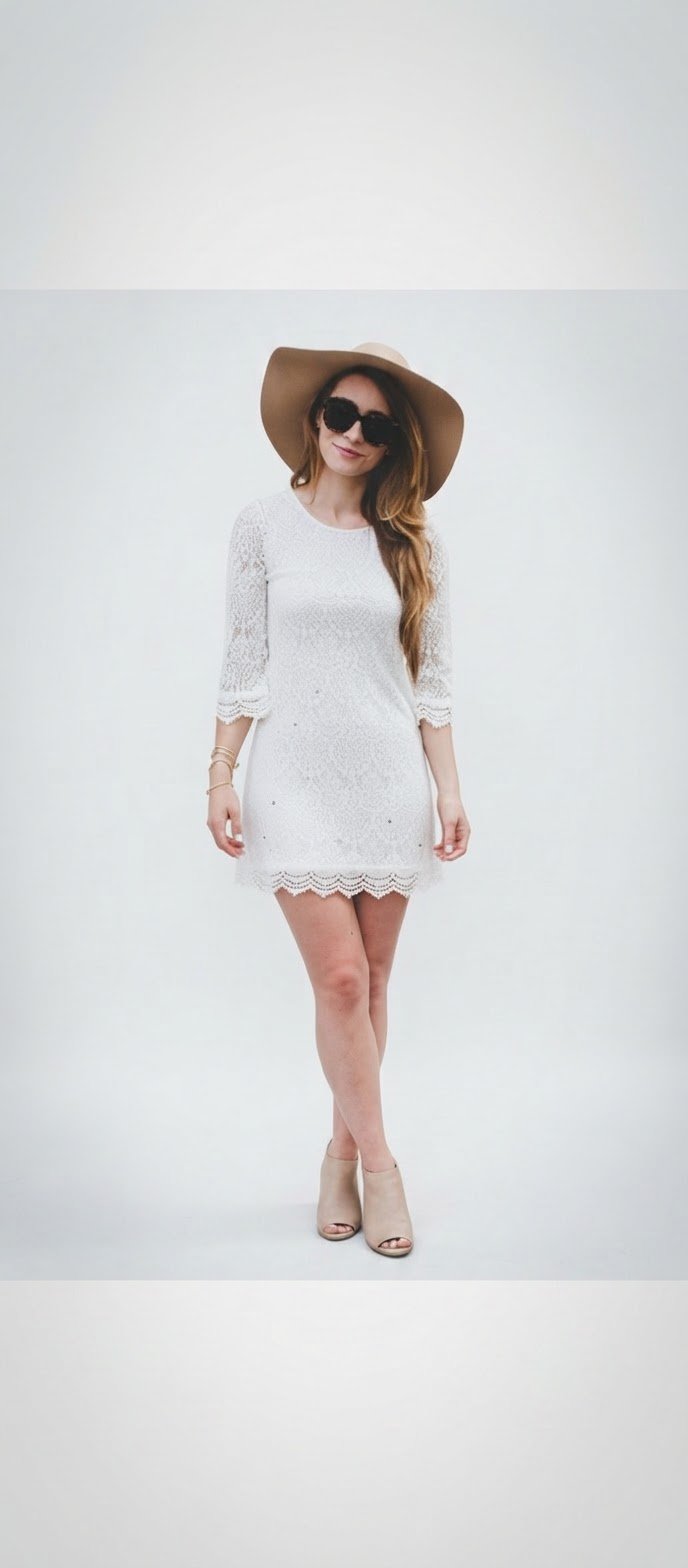 Robe courte en dentelle blanche – Style Bohème Chic – H&M Divided 🕊️