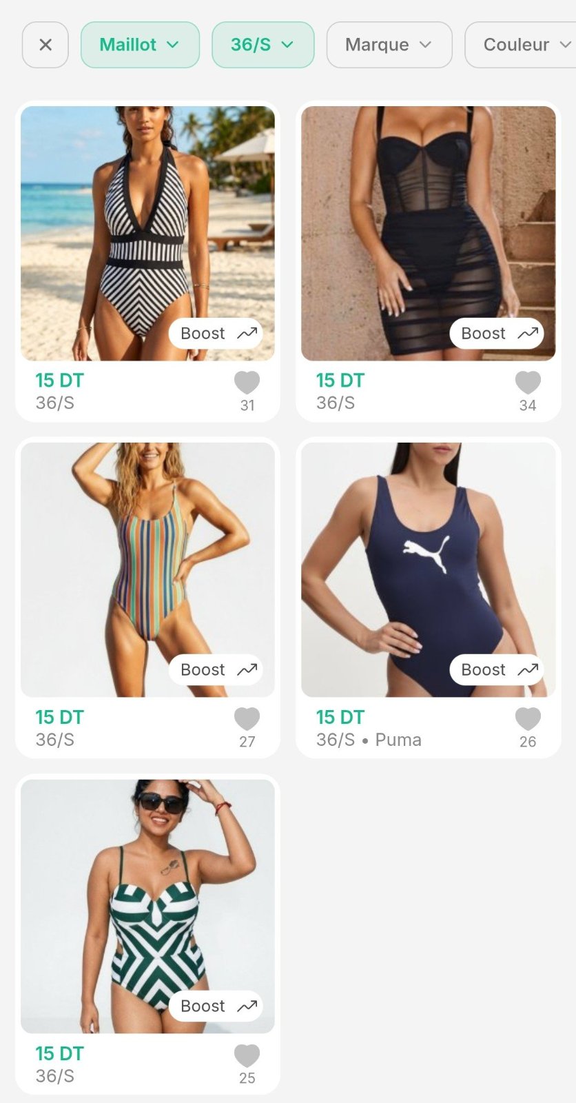 Lot de 5 Maillots de bain 1 pièce Taille 36 / S - Puma + Chic
