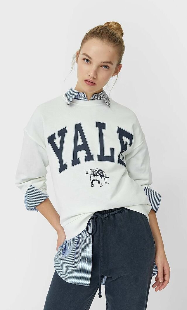 Sweat Stradivarius Oversize YALE - Style Universitaire Américain