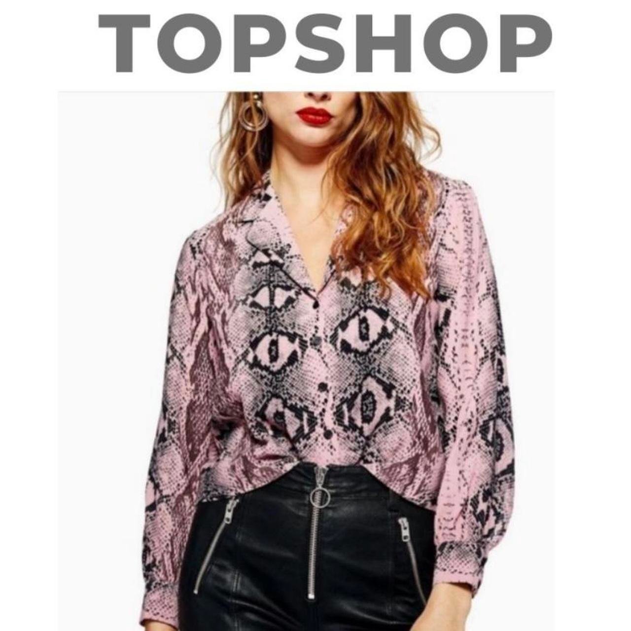 Chemisier rose motif python TOPSHOP