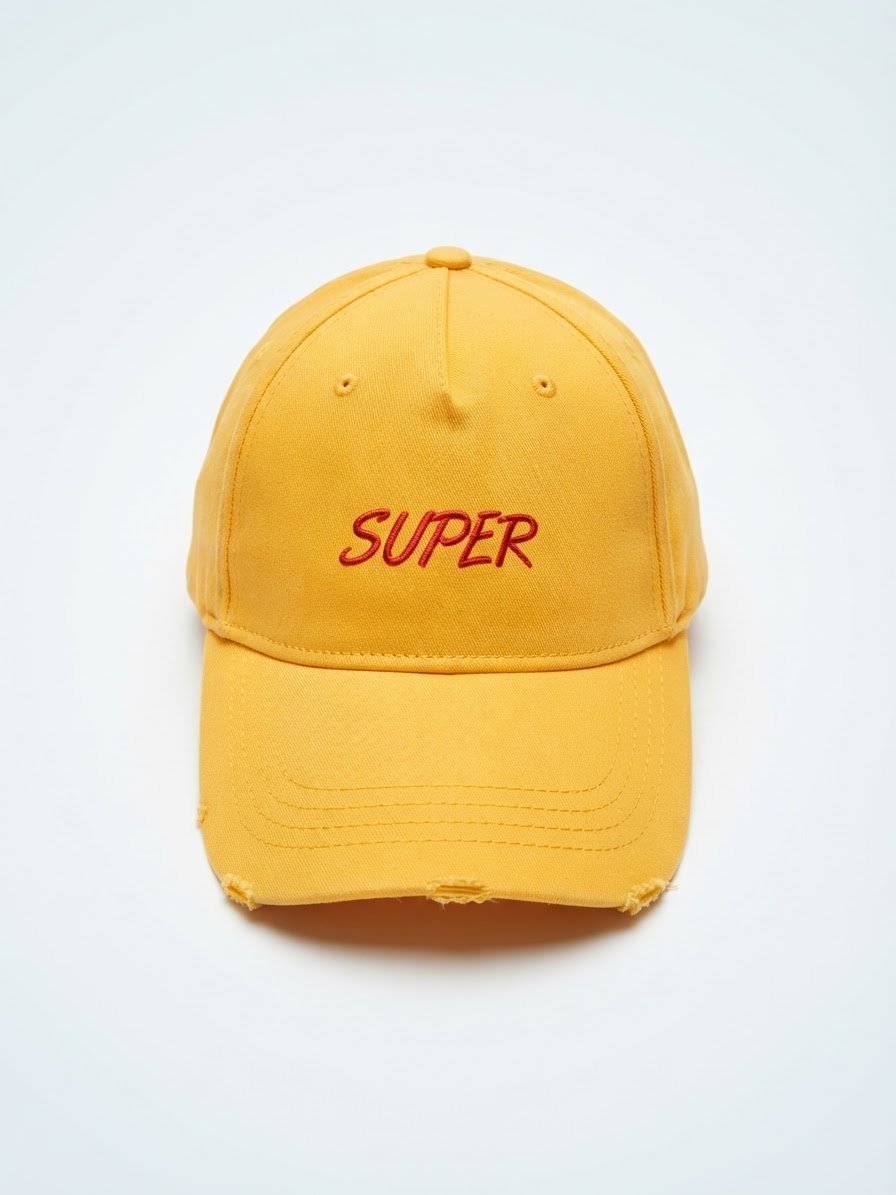 Casquette jaune brodée "SUPER" – Style streetwear et tendance