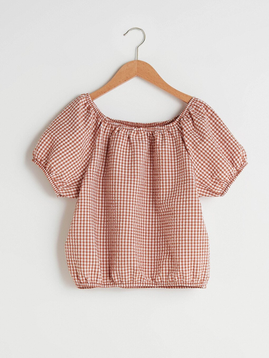 Blouse à Vichy Marron/Terracotta LC Waikiki 